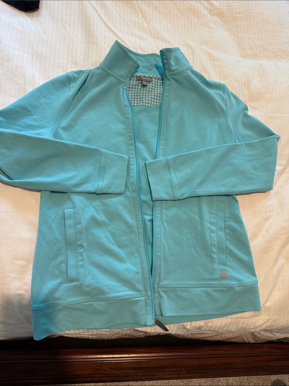Talbots S Aqua Zip-Front athletic Jacket